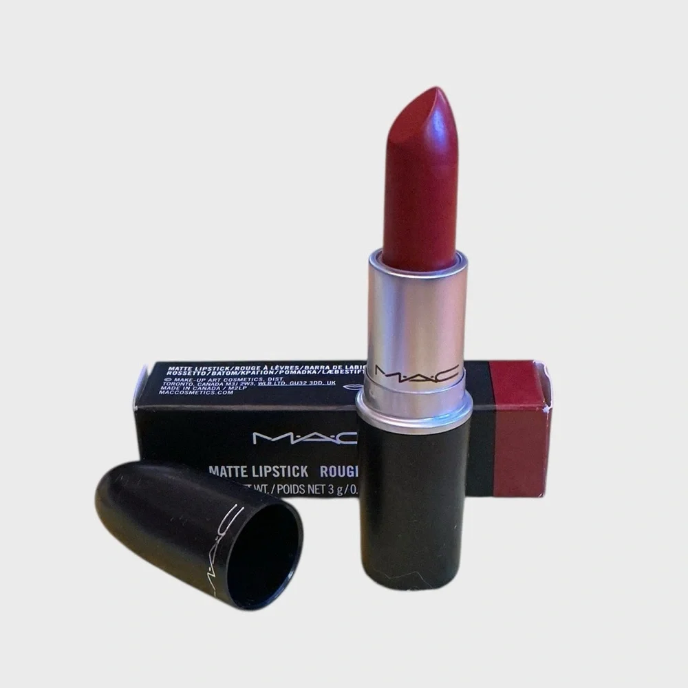 MAC Matte Lipstick Chili 602 Full Size 3g 0.10 oz NIB Dark Warm Red Brick
